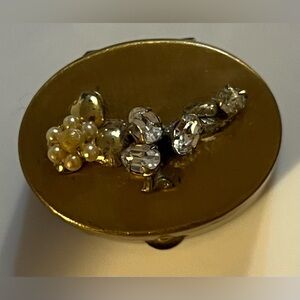 Original by Robert Vintage Pill Trinket Box Snap Lid Embellished Made In USA